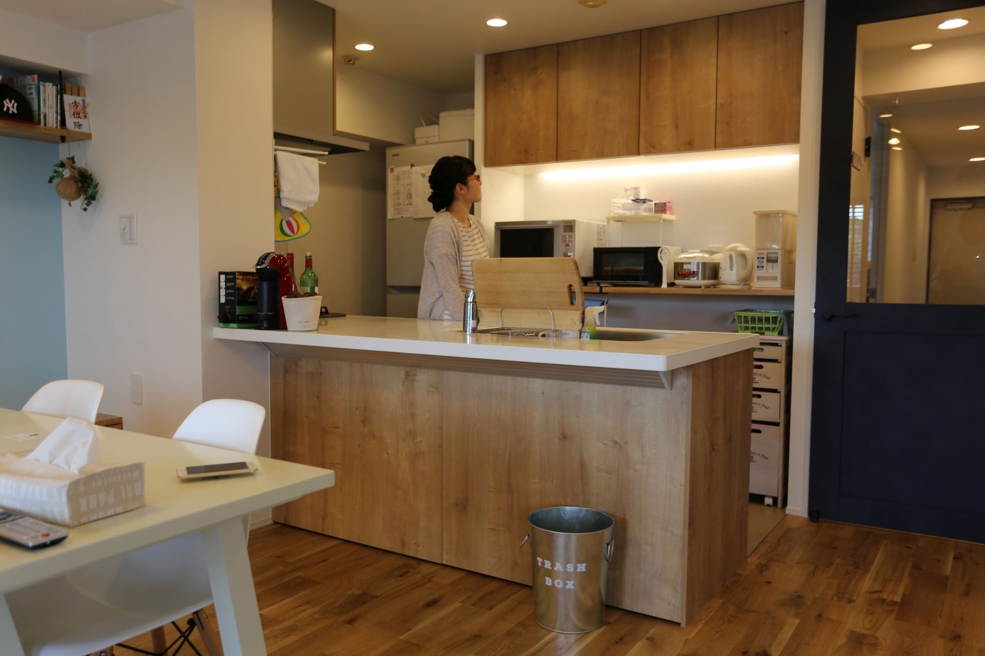 【リノベ|購入者インタビュー】戸建て感覚の家づくり。大型キッチンも、広い無垢のリビングも。